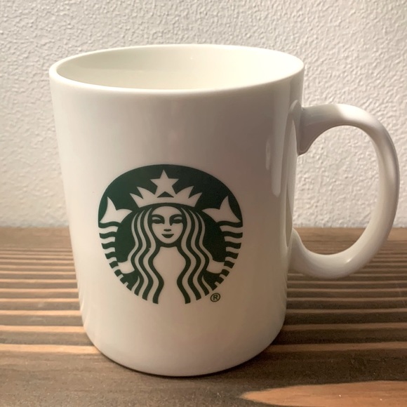 2014 Starbucks White Coffee Mug 14 fl oz., Iconic Green Mermaid Siren Logo - Picture 1 of 12